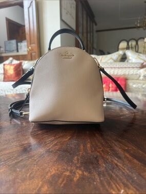 kate spade cream and black mini dome satchel